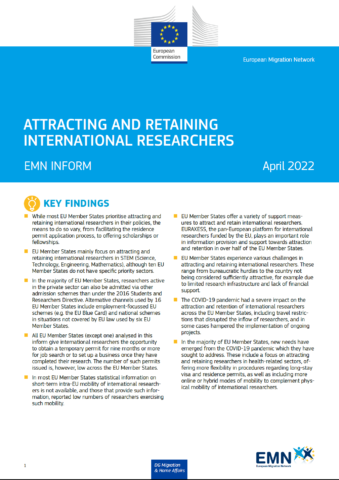 Attracting and retaining international researchers (inform)