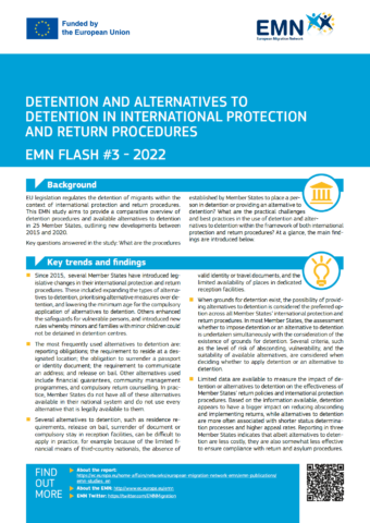Detention and alternatives to detention in international protection and return procedures (flash)